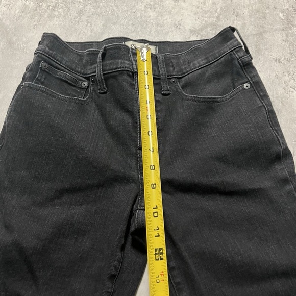Madewell Mid-rise Kick Out Jeans Black Womens Size 28P Stretch Petite Y2K Flare - Picture 4 of 9